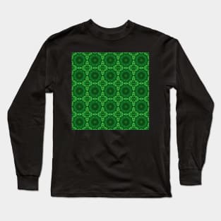 Green Clover Kaleidoscope pattern 8 Long Sleeve T-Shirt